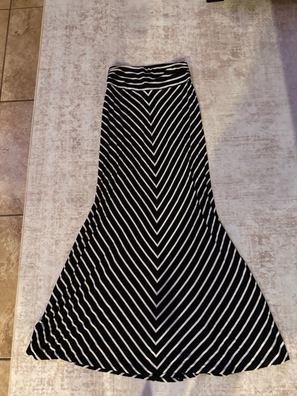 Merona Black and White Striped Chevron Maxi Skirt/ dress
